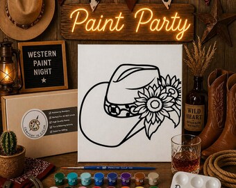 Cowboy Paint Party Canvas: Color-Your-Own Activity