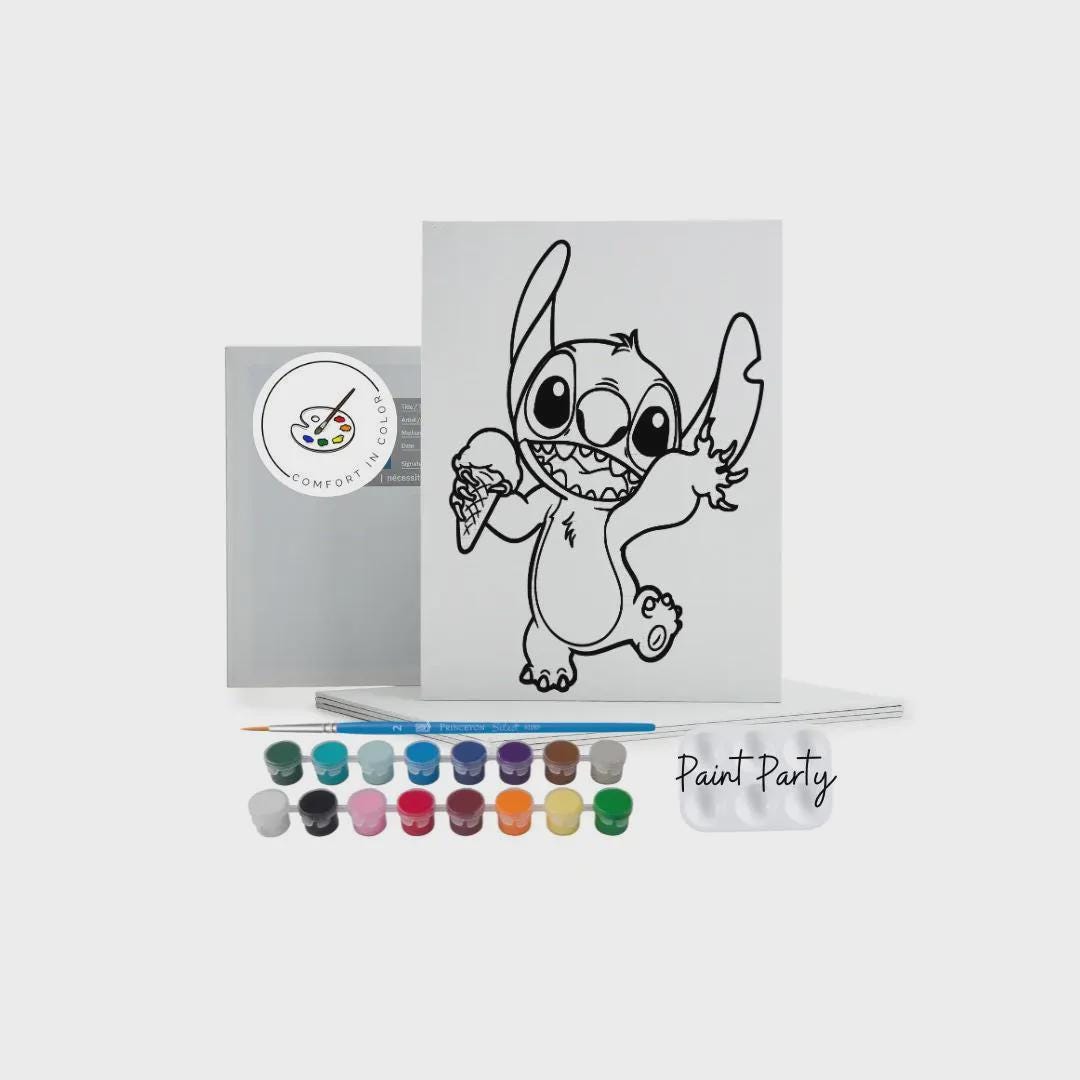 Pre-drawn Canvas Paint Party Favors: Kids' DIY Art Kit - Crafts ...
