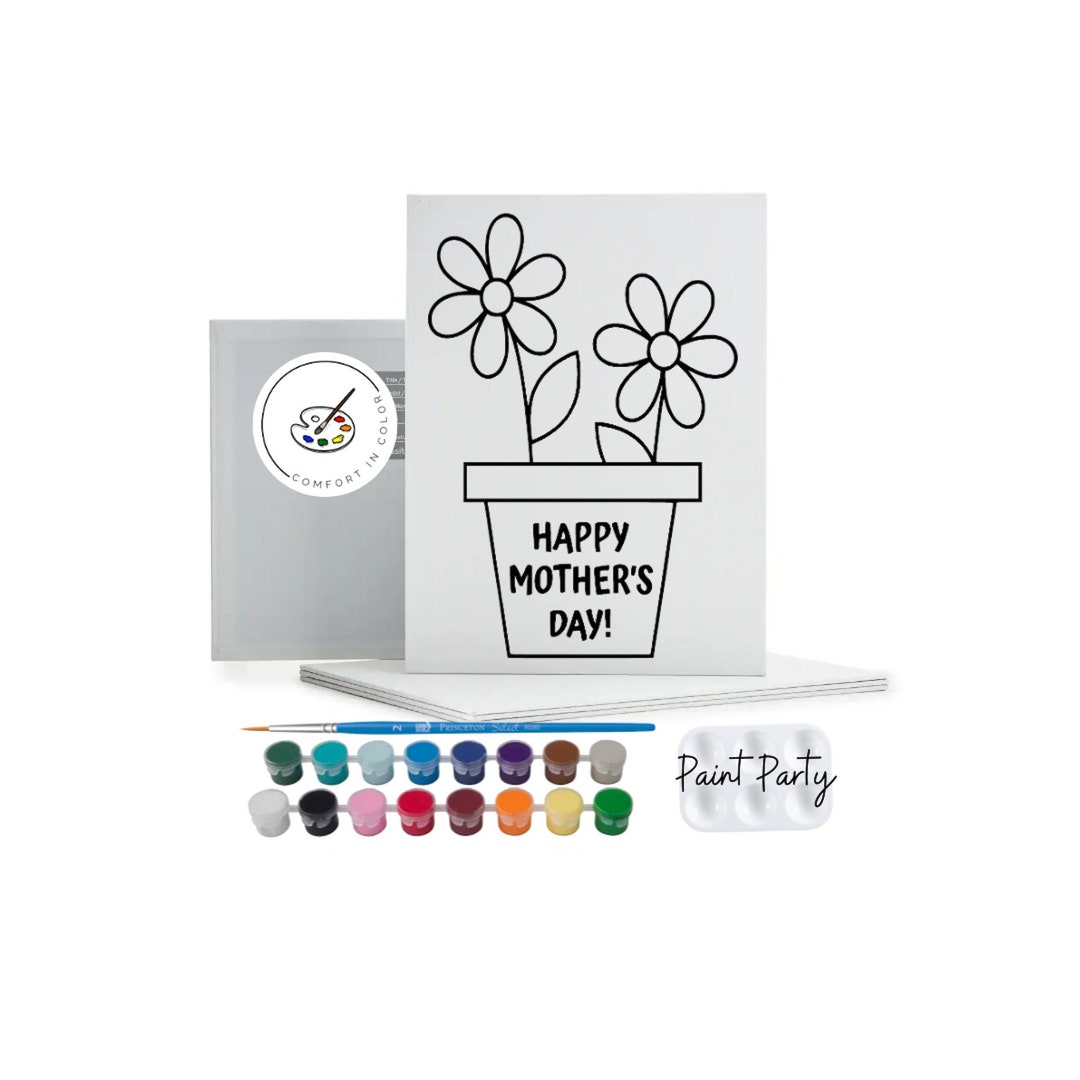 Kids Paint Party, Pre Drawn Canvas Ready to Paint, DIY Paint Canvas ...