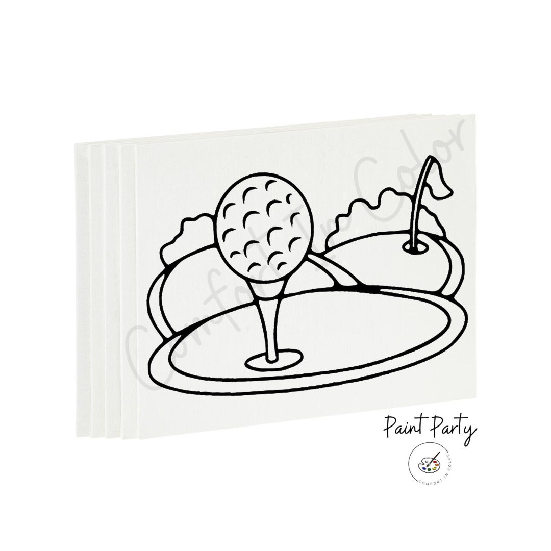 Pre-drawn Golf Canvas Paint Party Favors: Kids' Activity Kit - Crafts ...
