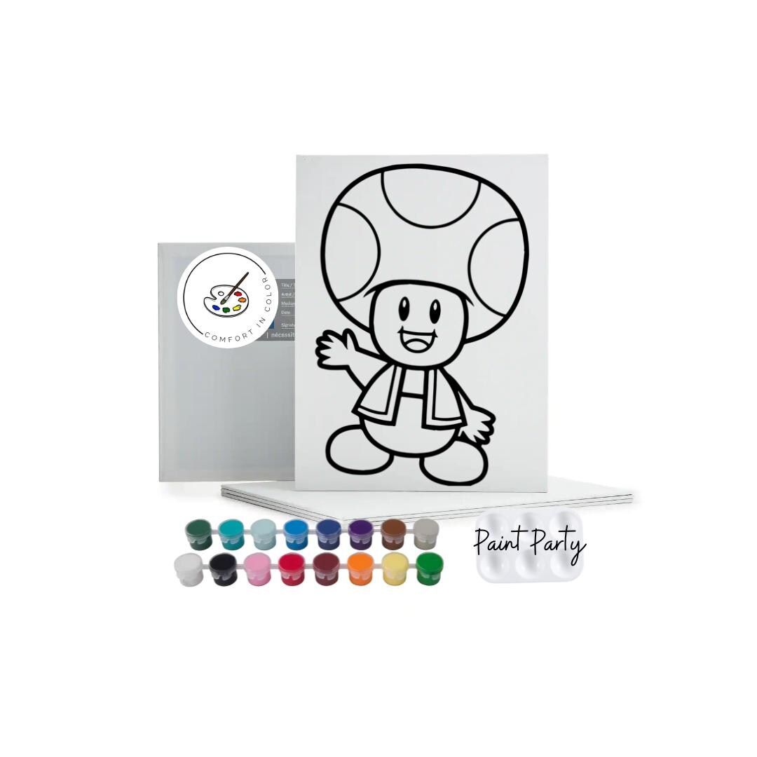 Pre-drawn Canvas Paint Party Favors: Gamer Theme Kids Activity Kit - Etsy