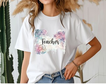 Watercolor Teacher Tee, teacher shirt, teacher gift, gift for teacher, teacher appreciation shirt, gift to teachers, teacher retirement gift