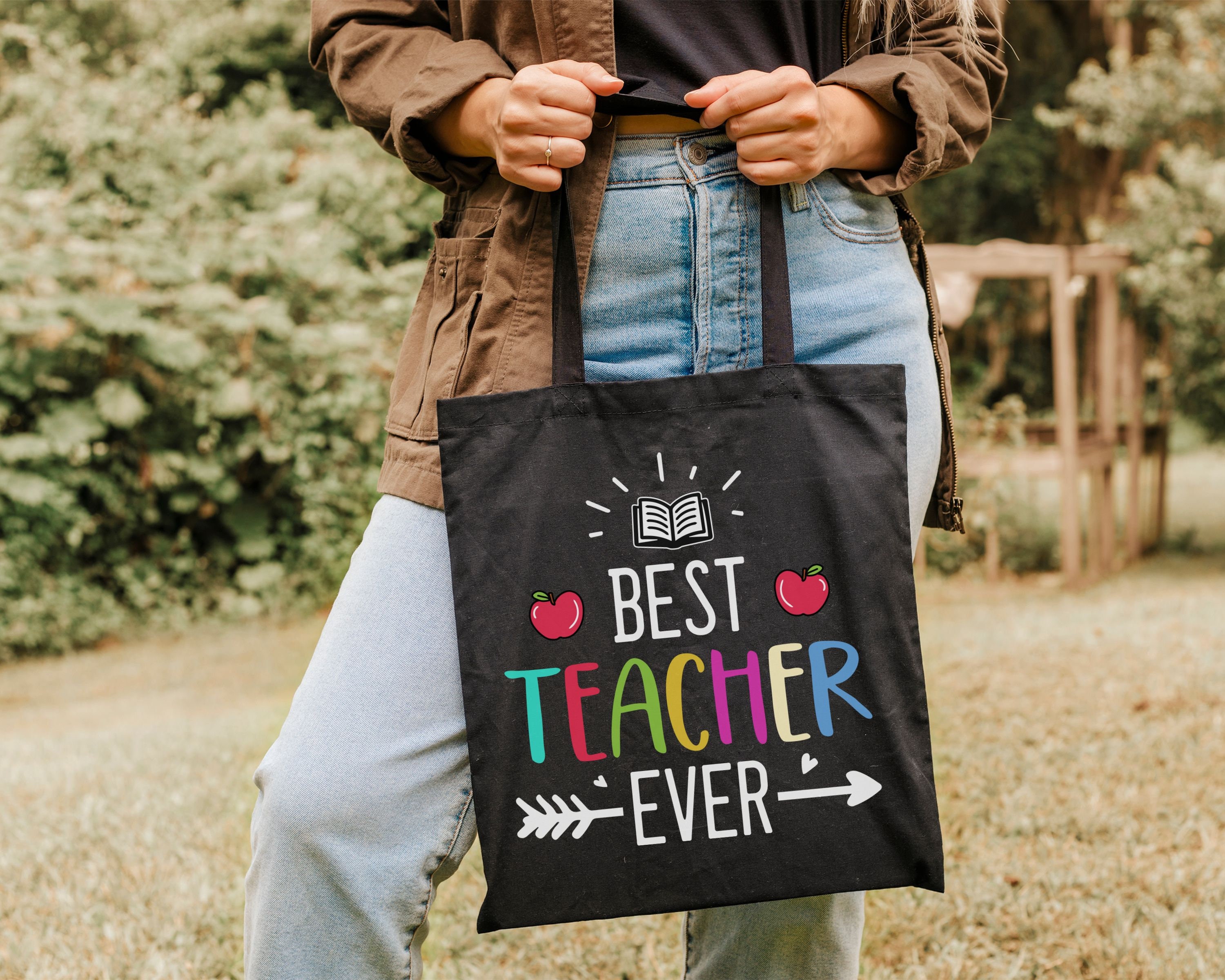 Best Teacher Canvas Tote Bag, Teacher Bag, Teacher Gift, Teacher ...