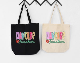 Daycare/Preschool Teacher Canvas Tote Bag, teacher tote bag, teacher gift, gift for teachers, gift to teacher, teacher bag, bag for teacher