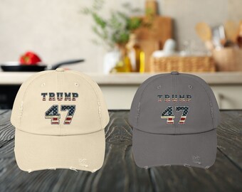 Trump Unisex Distressed Cap, trump supporter hat, women for trump hat, men for trump hat, republican gift hat, republican patriot gift,trump