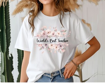 World's Best Teacher Tee, teacher t shirt, teacher shirt, worlds best teacher gift, gift for teacher, teacher retirement, gift for teachers