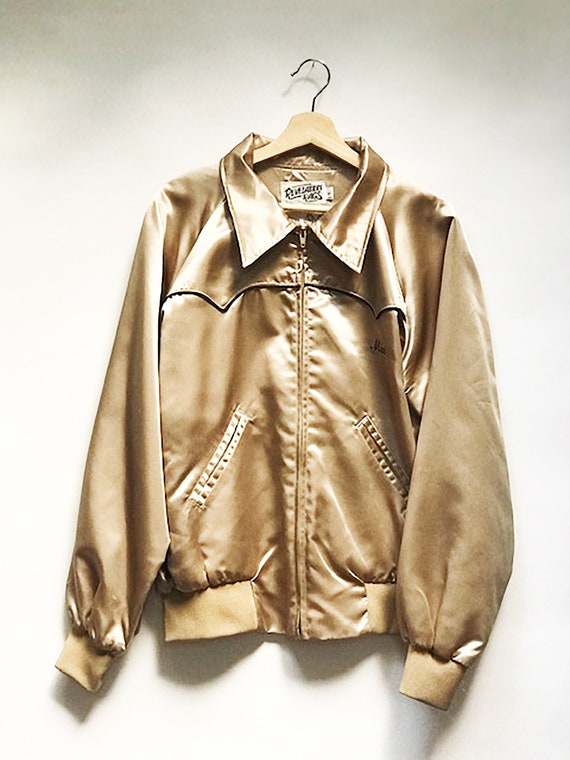 Champagne Satin Western Jacket // L-XL 