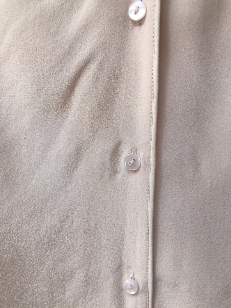 90s Silk Pajama Top Pale pink Blouse L