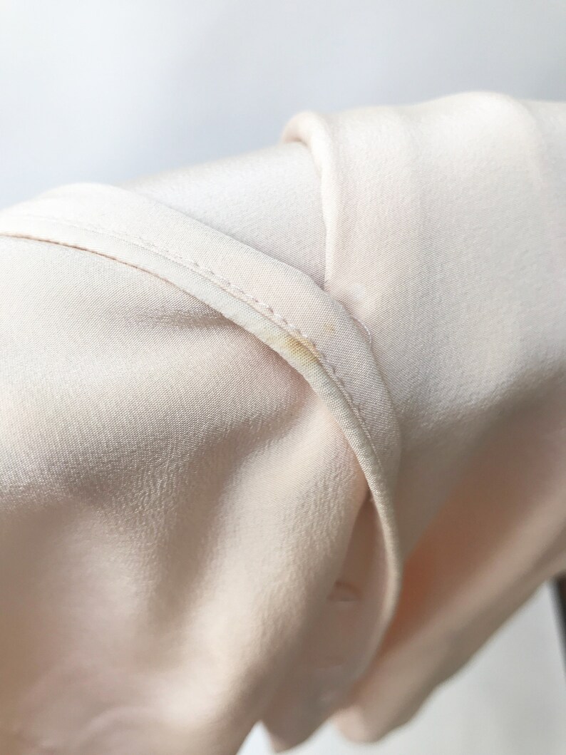 90s Silk Pajama Top Pale pink Blouse L