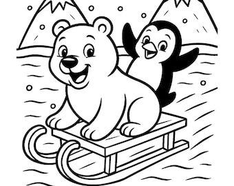 45 Kawaii Arctic Animal Coloring Pages | Creative Activities for Kids - Kawaii Arctic Animals Coloring Pages |
