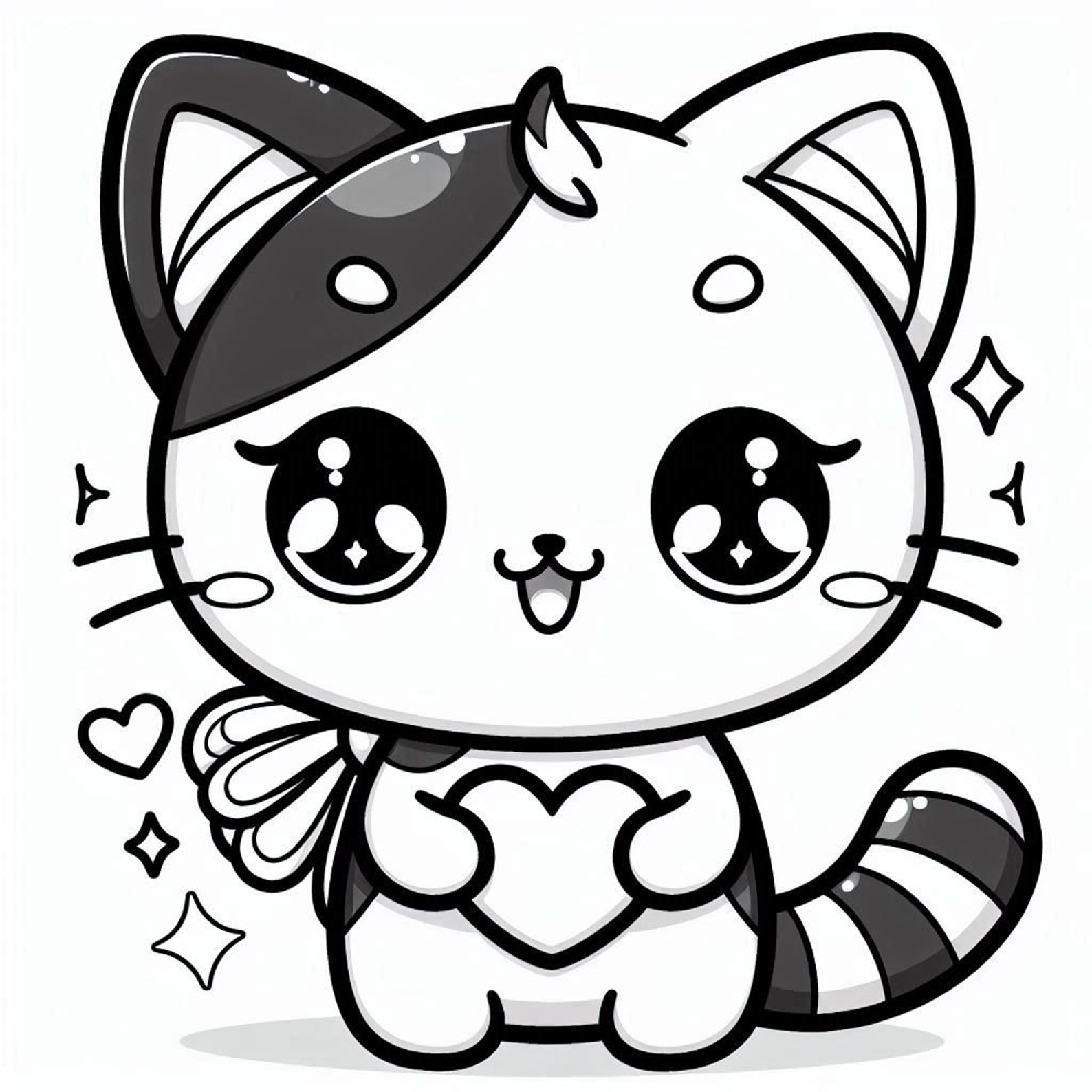 60 Páginas Para Colorear Kawaii Con Adorables Gatitos Gatos Kawaii