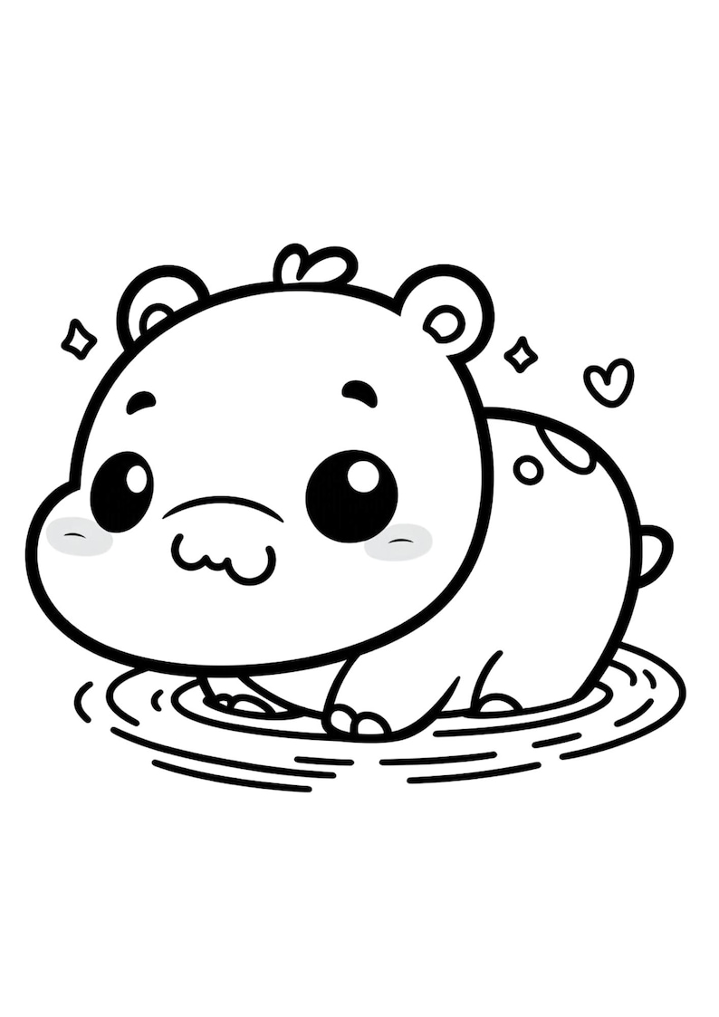 30 Kawaii Safari Animals Coloring Pages for Toddlers. Kawaii Safari ...