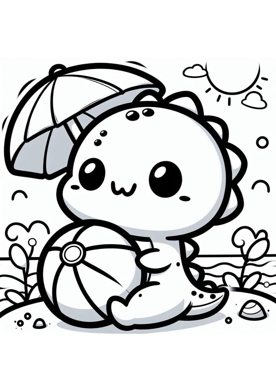 120 Kawaii Baby Dinosaur Coloring Pages for Children. Baby Dinosaur