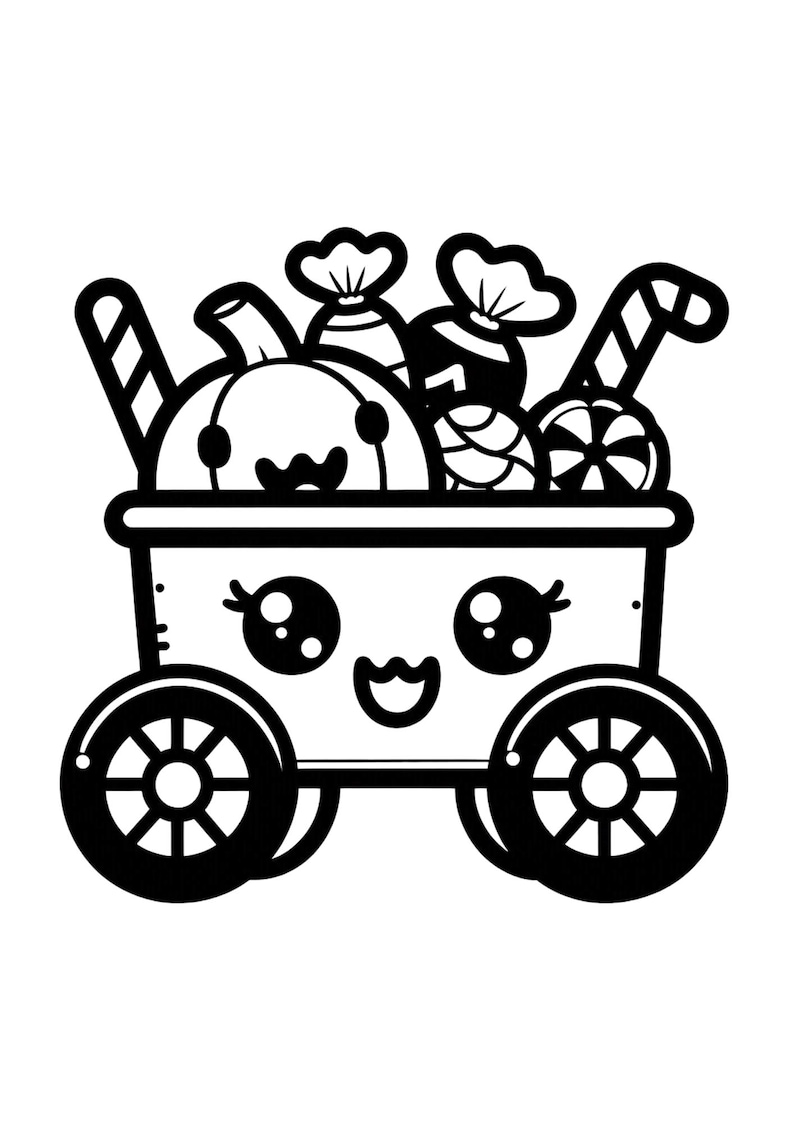 60 Halloween Coloring Pages for Toddlers - Kawaii, Ghosts, Pumpkins, Monsters and Witches. Halloween Coloring Pages image 2