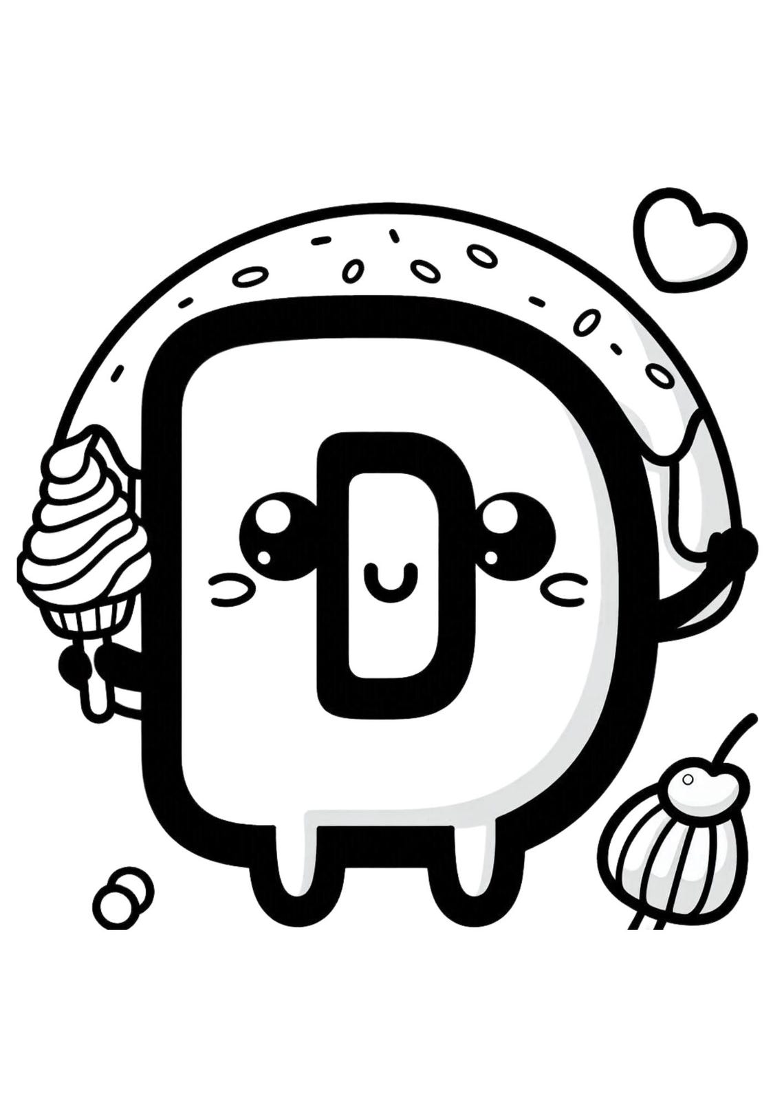 Printable Kawaii Alphabet - 26 Coloring Pages for Toddlers. Printable ...