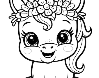 50 Kawaii Unicorn Coloring Pages.   50 Unicorn Coloring Pages Kawaii – Printable PDF Download – Cute Unicorn Coloring Book for Kids
