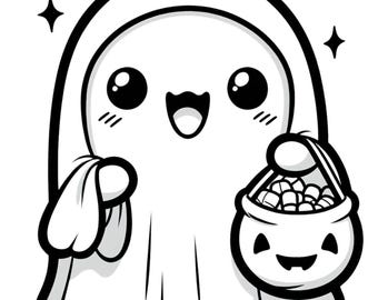 60 Halloween Coloring Pages for Toddlers - Kawaii, Ghosts, Pumpkins, Monsters and Witches. Halloween Coloring Pages