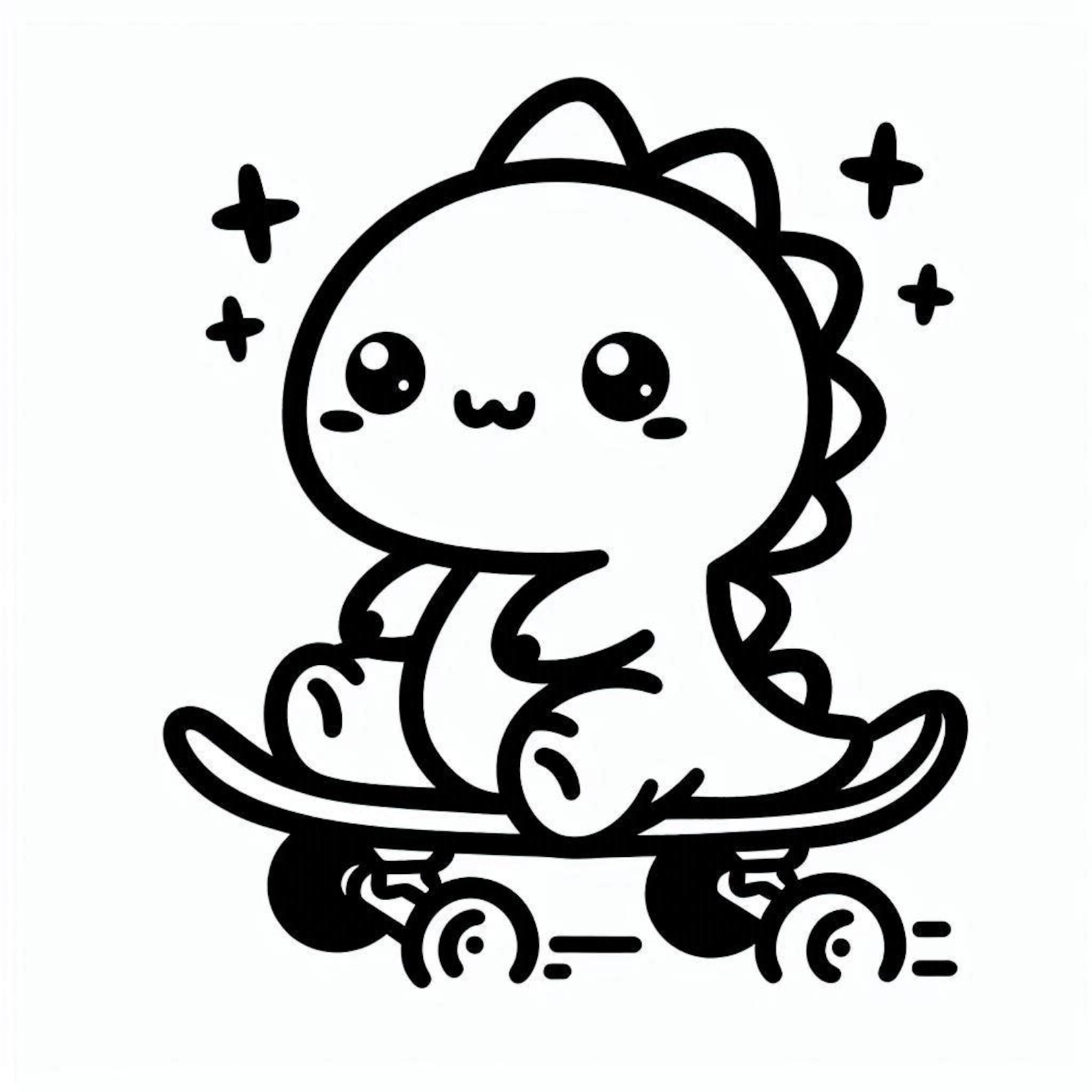 120 Kawaii Baby Dinosaur Coloring Pages for Children. Baby Dinosaur