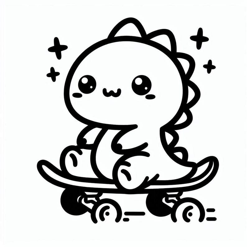 120 Kawaii Baby Dinosaur Coloring Pages for Children. Baby Dinosaur ...