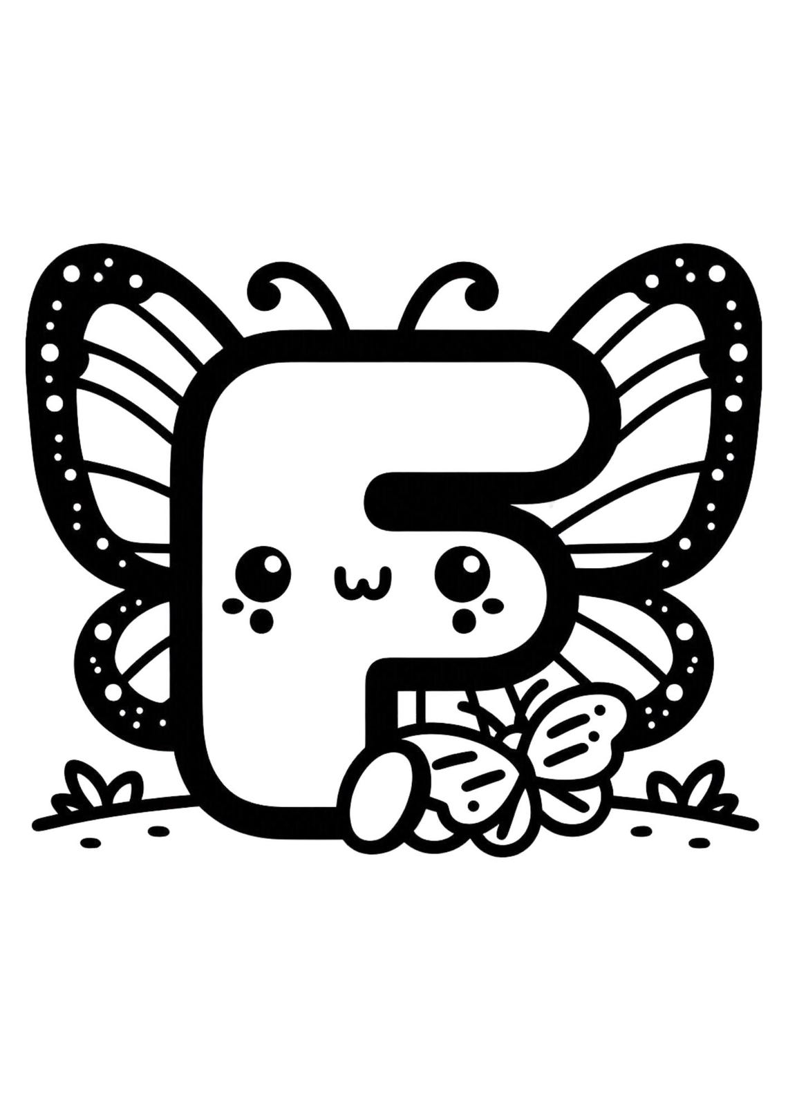 Printable Kawaii Alphabet - 26 Coloring Pages for Toddlers. Printable ...