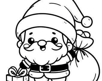 40 Kawaii Christmas Coloring Pages for Kids. Cute and Printable Coloring Pages. Christmas Kawaii Coloring Pages for Kids