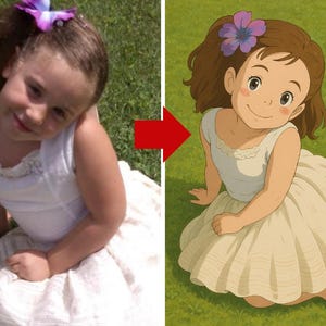 Ritratto Personalizzato Bambini Stile Ghibli - Personalized Ghibli-Inspired Portrait for Kids