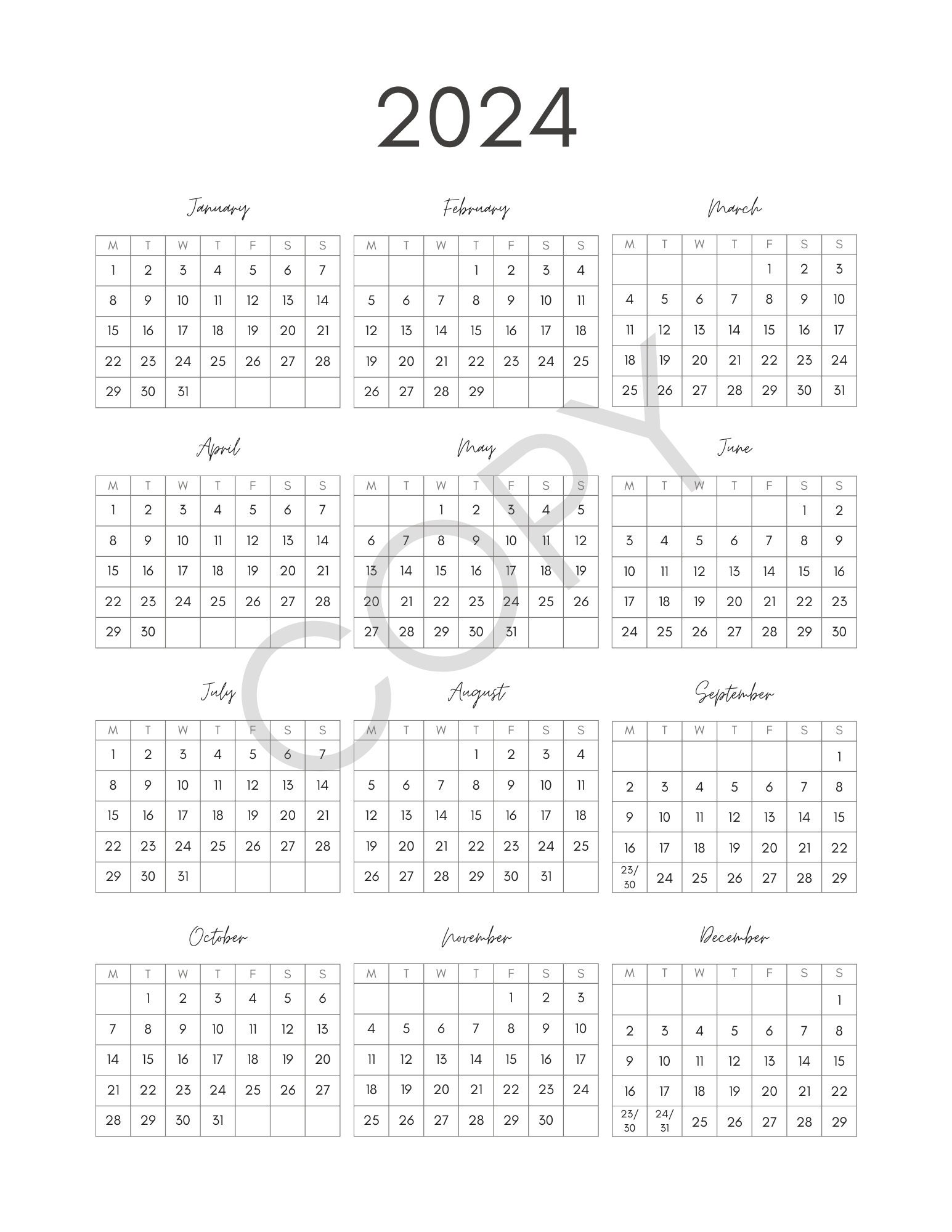 2024 Financial Planning Calendar Etsy 2024 Financial Planning Calendar Etsy