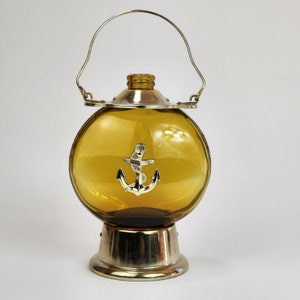 Vintage Musical Nautical Decanter Amber Glass Plays How Dry I Am, Free Shipping In US