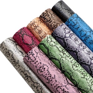 Drap imitation cuir peau de serpent - Cuir végétalien - Cuir pour travaux manuels - Matériaux de couture - Accessoires pour nœuds