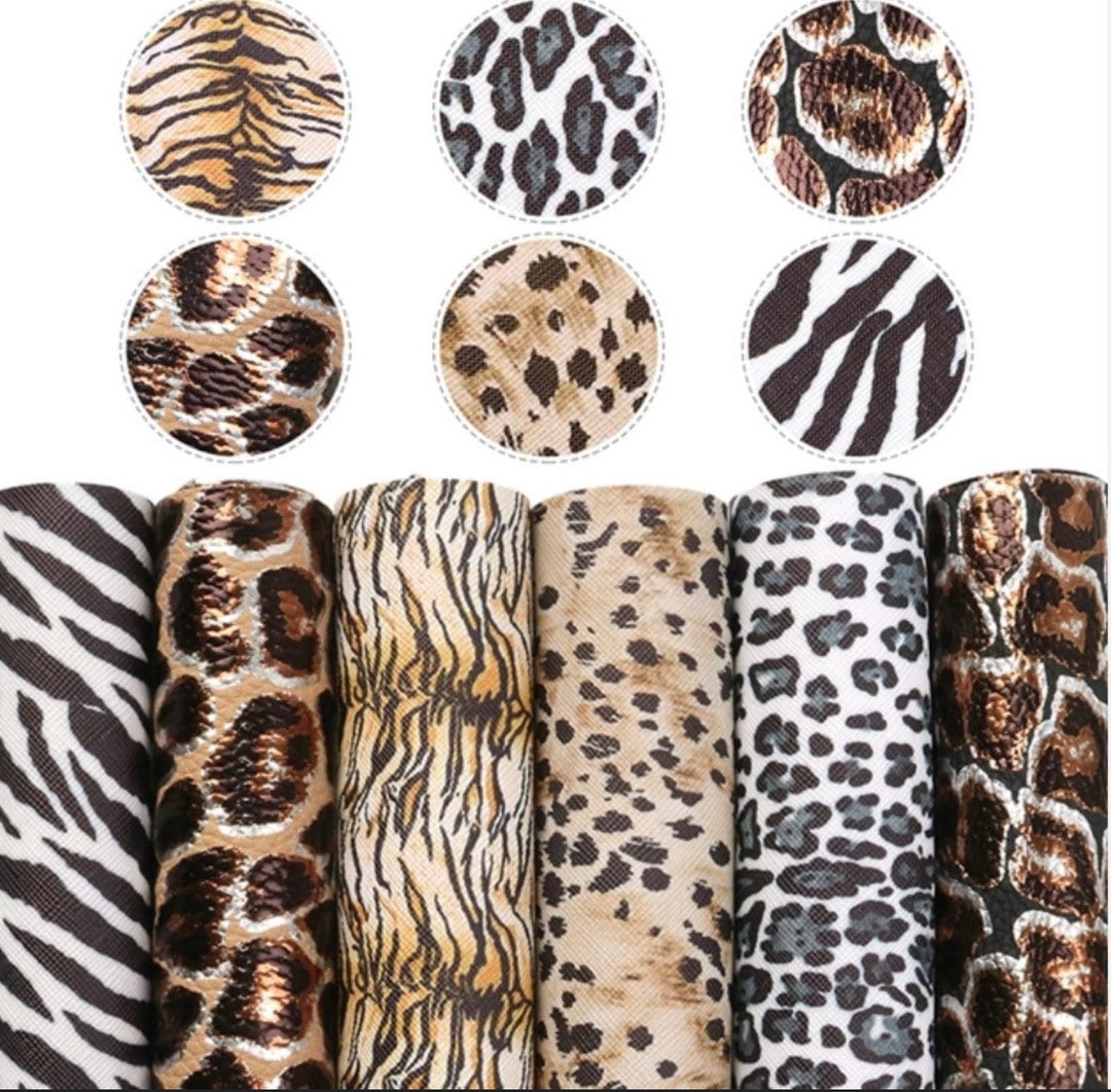 Animal Print Faux Leather Sheets - Leopard- Cheetah - Zebra Leather ...
