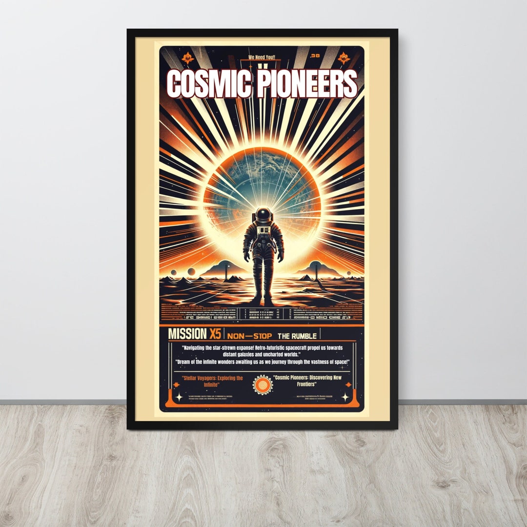Stellar Voyagers Poster, Space Poster Art, Retro Futurism, Nerdy Gift ...