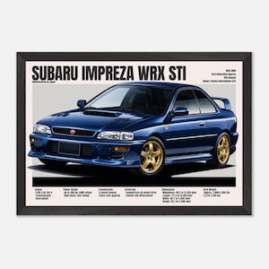 Subaru WRX STI GC8 Poster – Vintage JDM Rally Car Wall Art, Retro