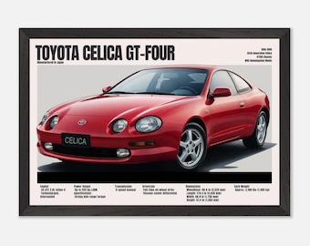 Toyota Celica GT-Four Poster – Vintage JDM Rally Car Wall Art, Retro Turbo AWD Print