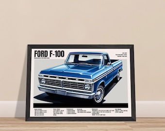 1992–1997 Ford F-series Poster – Vintage OBS Truck Wall Art, Retro