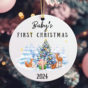 Baby&#39;s First Christmas Ornament 2024, Personalized Baby&#39;s First Christmas Ornament 2024, Custom Baby boy baby girl First Christmas Ornament