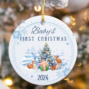 Personalized Baby&#39;s First Christmas Ornament 2024, Baby&#39;s First Christmas Ornament 2024, Custom Baby boy baby girl First Christmas Ornament