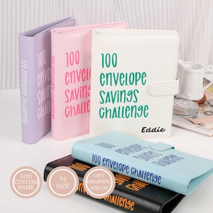 Personalisiertes 100 Umschläge Geldspar-Challenge-Buch, 100 Envelope Challenge Binder, SALE Spar-Challenge-Buch, Gehaltscheck Budget