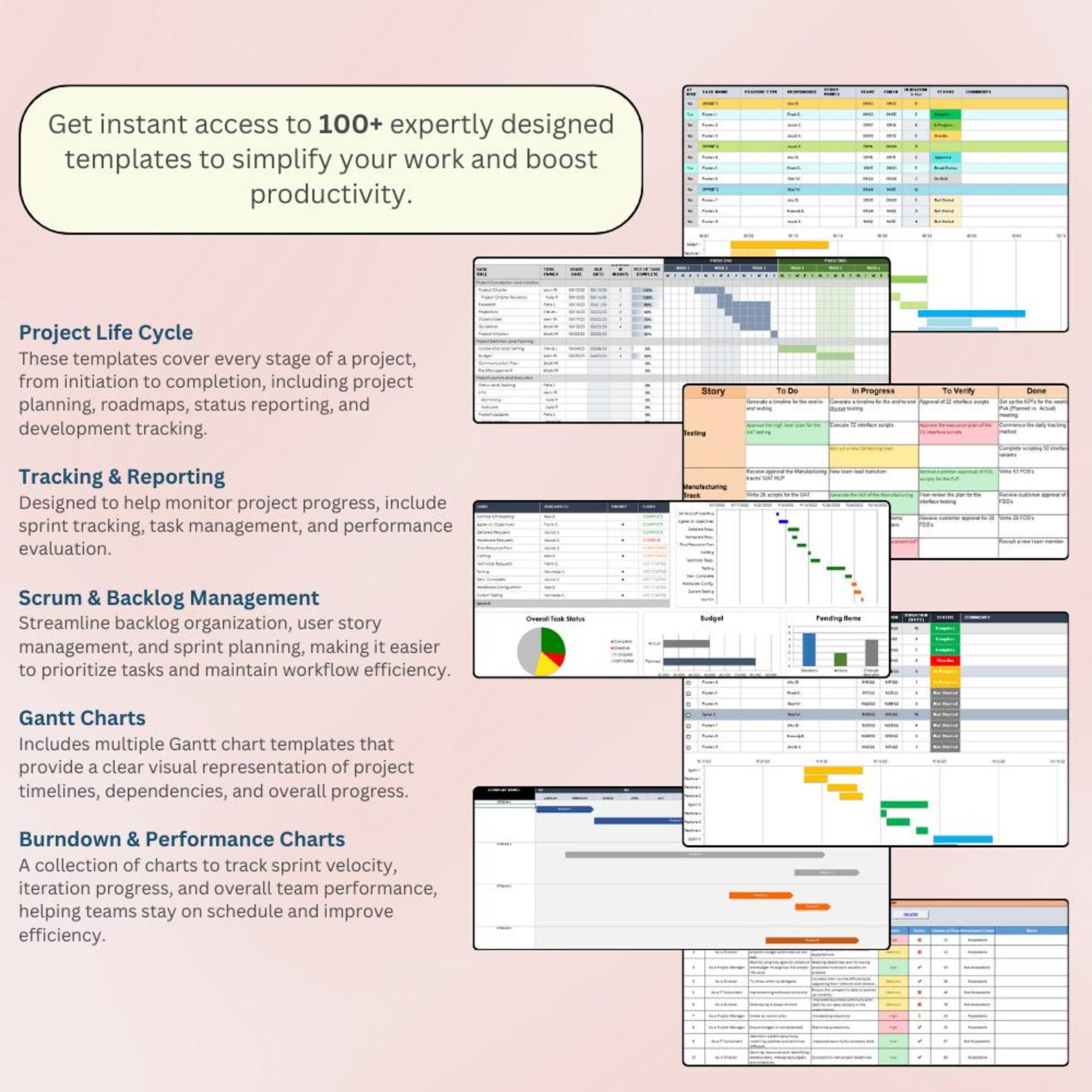 Project Management Templates, Gantt Chart Excel, Project Tracking, Task ...