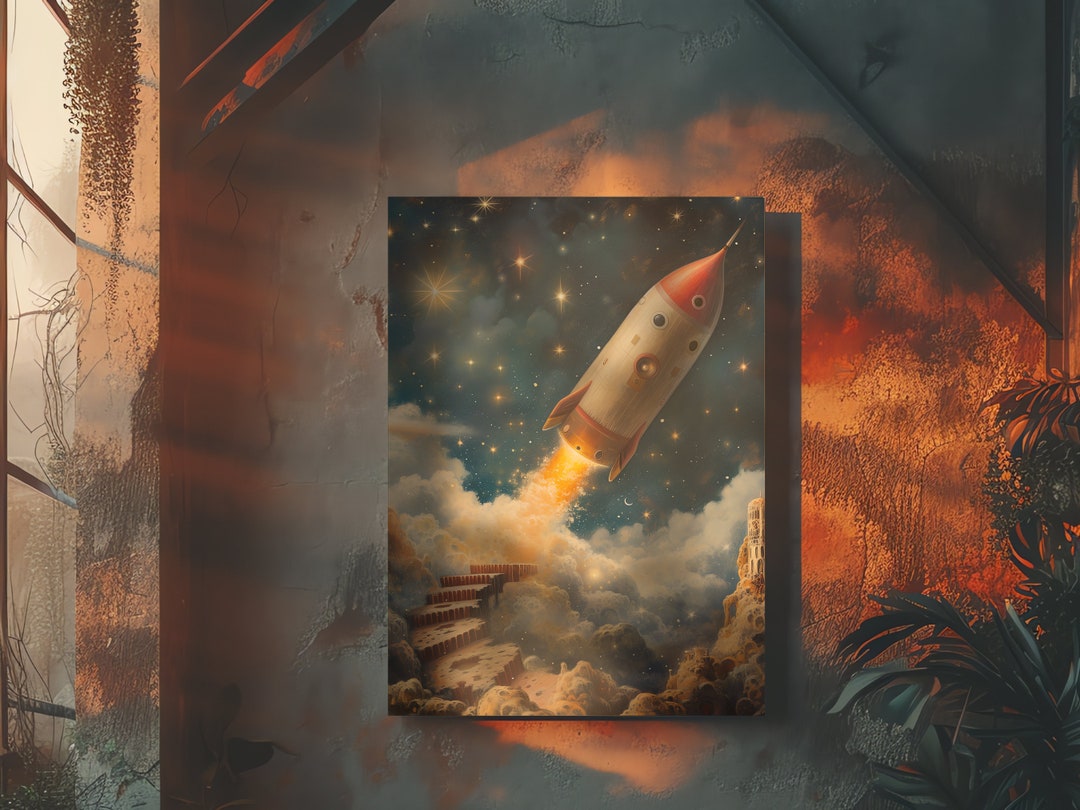 Rocket Sky Fantasy Art Matte Space Imagery, Ornate Spaceship, Sci-fi ...