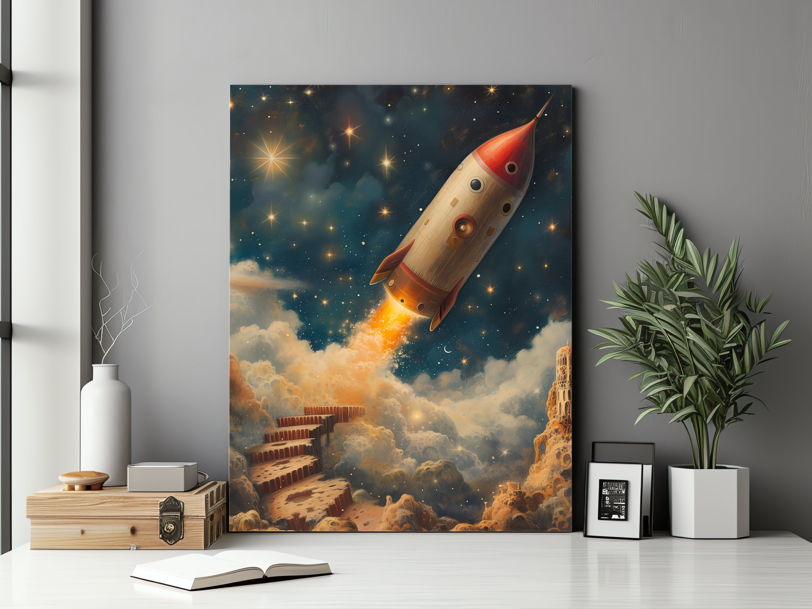 Rocket Sky Fantasy Art Matte Space Imagery, Ornate Spaceship, Sci-fi ...