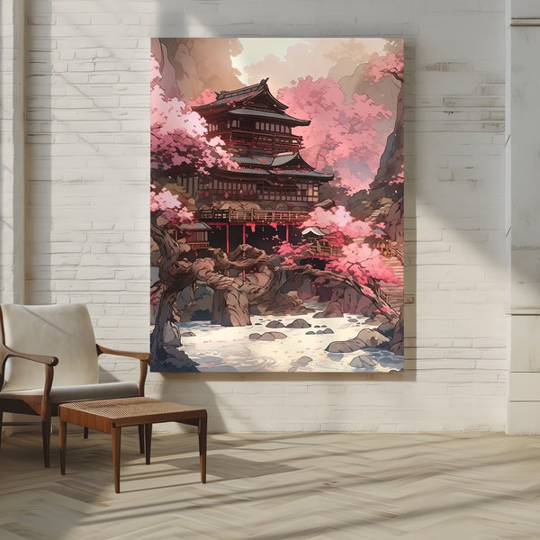 Mountain Creation Fantasy Art | Detailed Matte Painting | Anime Scenery | Scenic Background | Upscaled Artwork | 16x20 Canvas Art |