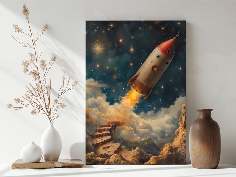 Rocket Sky Fantasy Art Matte Space Imagery, Ornate Spaceship, Sci-fi ...