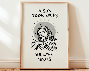 Grappige Bijbel Print Christian Humor Digitale Print Religieuze Bijbel Wall Art Be Like Jesus Slaapkamer Decor Katholieke afdrukbare kunst Instant Download