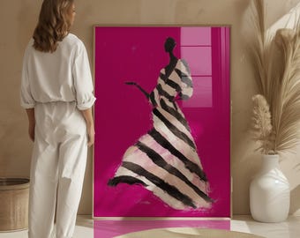 Digital Fashion Illustration Wall Art Printable Modern Bedroom Decor