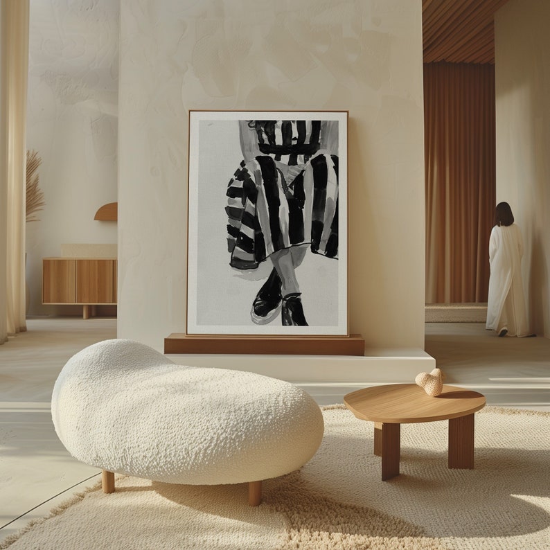 Abstract Legs Art Print: Mid Century Modern Black & White (digital ...