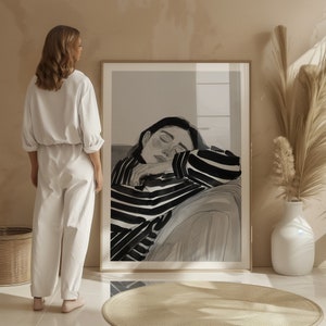 Abstrakte Frau digitaler Download Druckbare Wandkunst Eklektische Wandkunst Kunstdruck Frau im Bett Kunstdruck Frau im Bett Kunstdruck