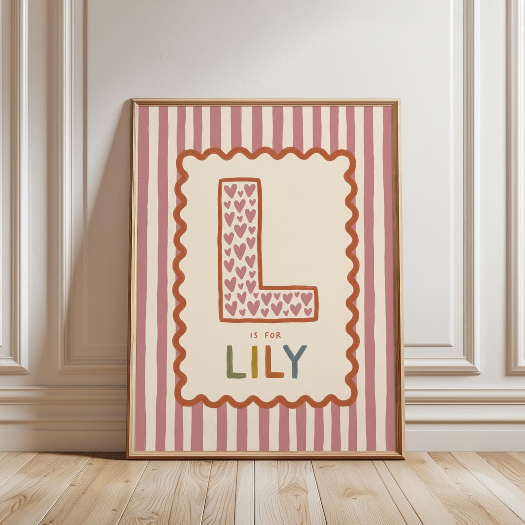 Personalized Initial Name Print for Kids | Custom Letter Nursery Wall ...