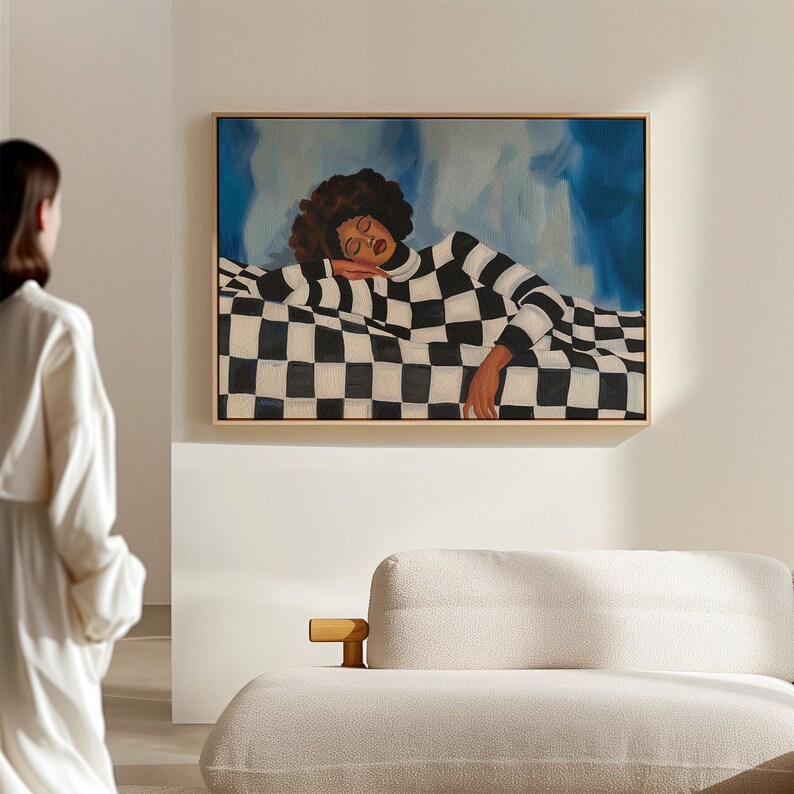 Abstract People Large Wall Art Contemporary Artwork Proud Afro Woman Modern Print Living Room Wall Art Black Female Print Digital Download