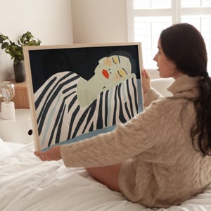 Abstract Woman Print: Black and White Stripes (Digital Download)
