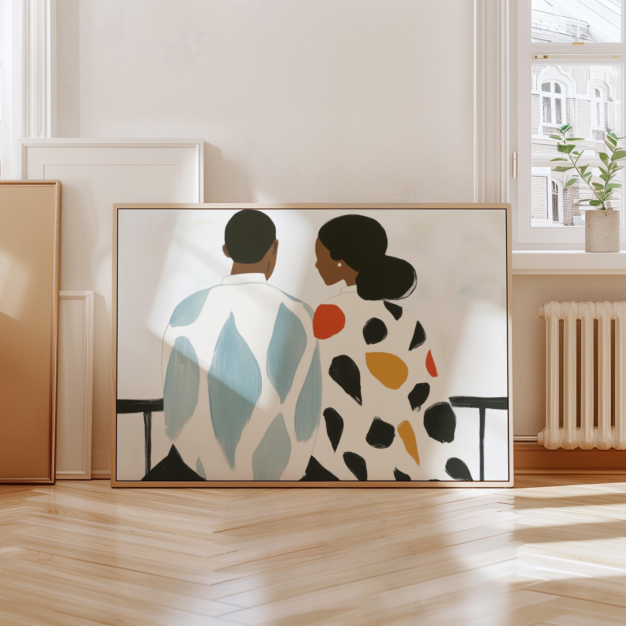 Couple Abstract Design Abstract Couple Art Print: Modern Minimalist Decor (digital Art) - Etsy